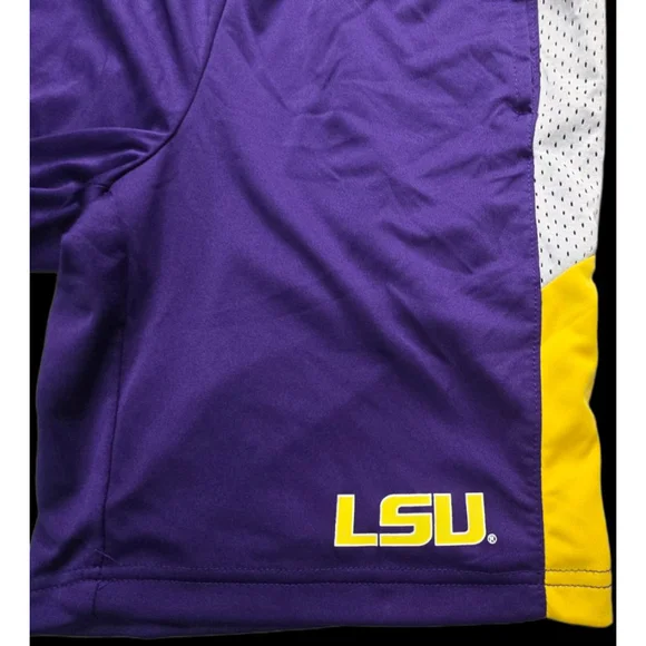LSU Tigers Colosseum Athletic Shorts Mens M Purple NCAA Basketball Gym Training - Picture 10 of 11